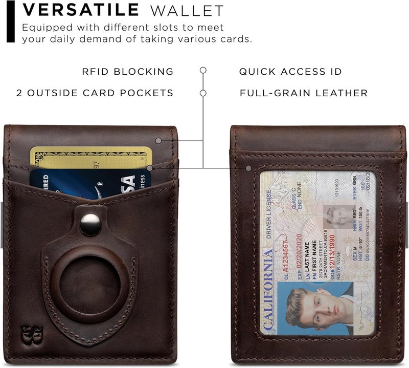 SERMAN BRANDS Money Clip Wallet - Mens Wallets slim Front Pocket RFID Blocking Card Holder Minimalist Mini Bifold - Image 4